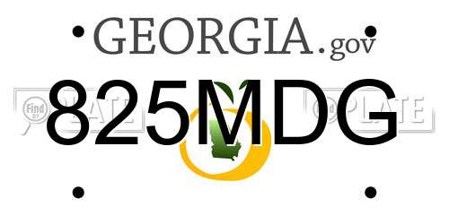 825MDG Georgia License Plate