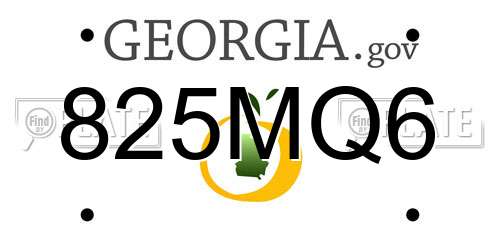 825MQ6 Georgia License Plate