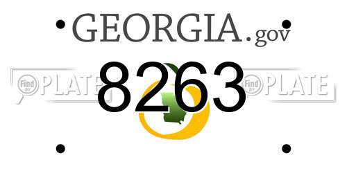 8263 Georgia License Plate
