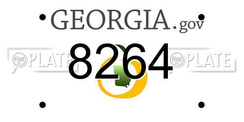 8264 Georgia License Plate