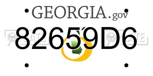 82659D6 Georgia License Plate
