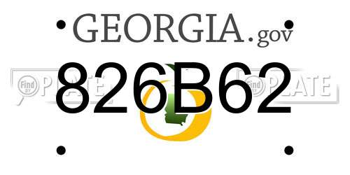 826B62 Georgia License Plate
