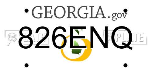 826ENQ Georgia License Plate
