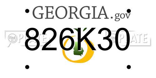 826K30 Georgia License Plate