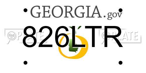 826LTR Georgia License Plate