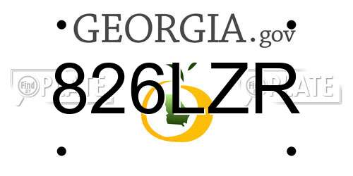 826LZR Georgia License Plate