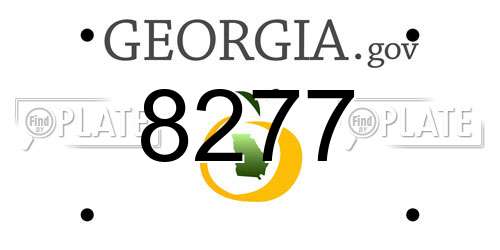 8277 Georgia License Plate