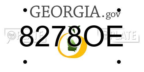 8278OE Georgia License Plate