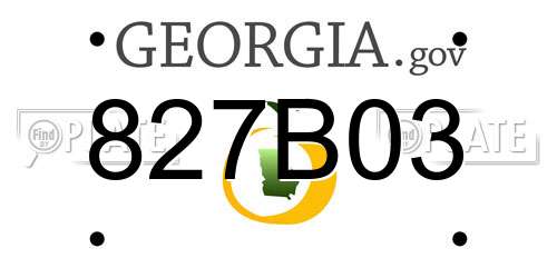 827B03 Georgia License Plate