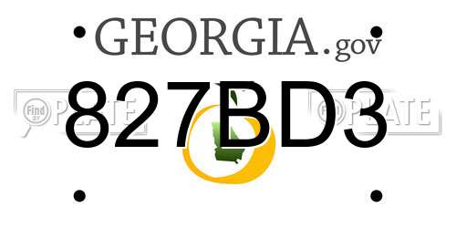 827BD3 Georgia License Plate