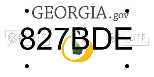 827BDE Georgia License Plate