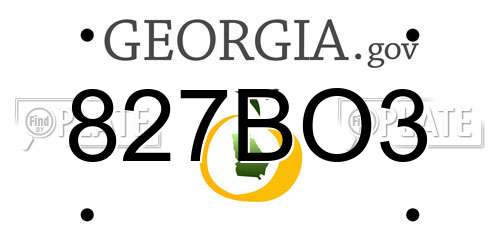 827BO3 Georgia License Plate