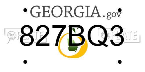 827BQ3 Georgia License Plate