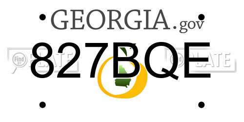 827BQE Georgia License Plate