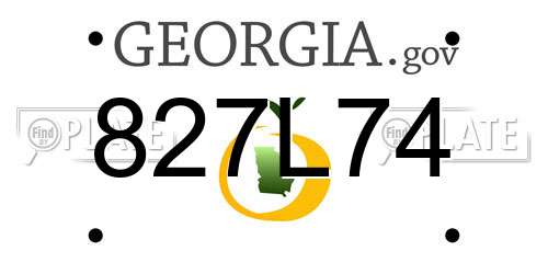 827L74 Georgia License Plate