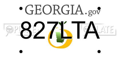 827LTA Georgia License Plate