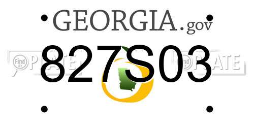 827S03 Georgia License Plate