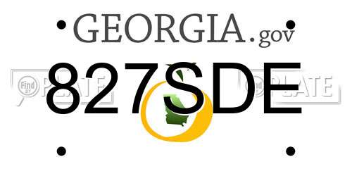 827SDE Georgia License Plate