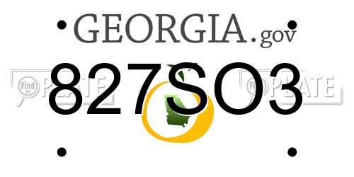 827SO3 Georgia License Plate