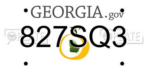 827SQ3 Georgia License Plate