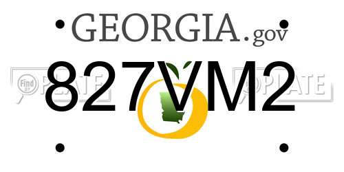 827VM2 Georgia License Plate