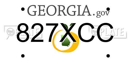827XCC Georgia License Plate