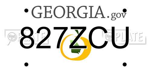 827ZCU Georgia License Plate