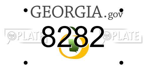 8282 Georgia License Plate