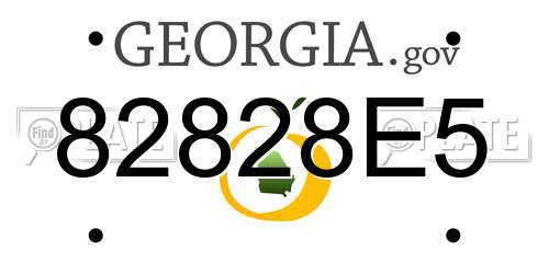82828E5 Georgia License Plate