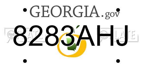 8283AHJ Georgia License Plate