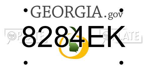 8284EK Georgia License Plate