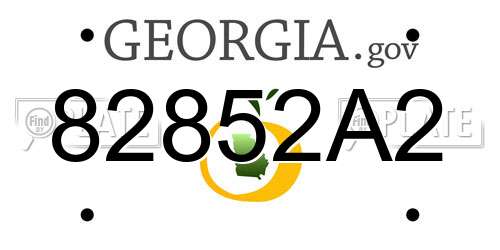 82852A2 Georgia License Plate