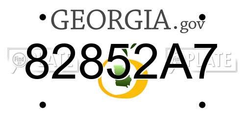82852A7 Georgia License Plate