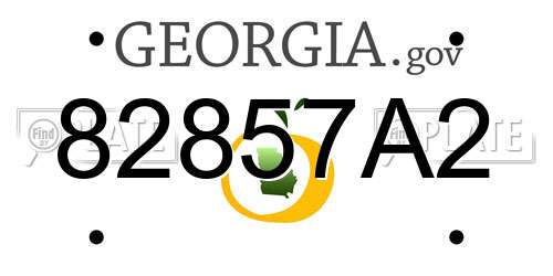 82857A2 Georgia License Plate