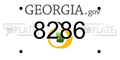 8286 Georgia License Plate