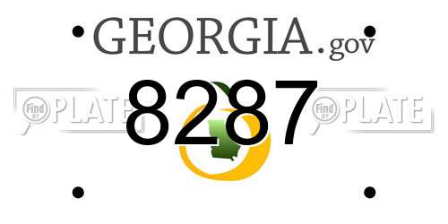 8287 Georgia License Plate