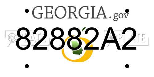 82882A2 Georgia License Plate