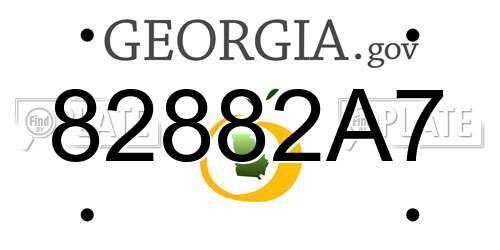 82882A7 Georgia License Plate