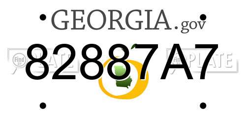 82887A7 Georgia License Plate