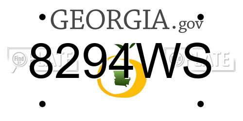 8294WS Georgia License Plate