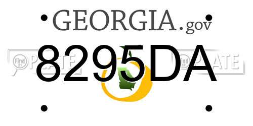 8295DA Georgia License Plate