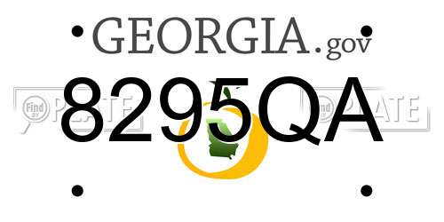8295QA Georgia License Plate