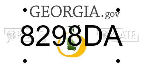 8298DA Georgia License Plate