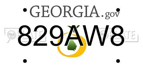 829AW8 Georgia License Plate