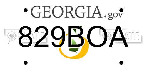 829BOA Georgia License Plate
