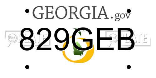 829GEB Georgia License Plate