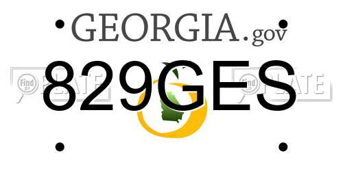 829GES Georgia License Plate