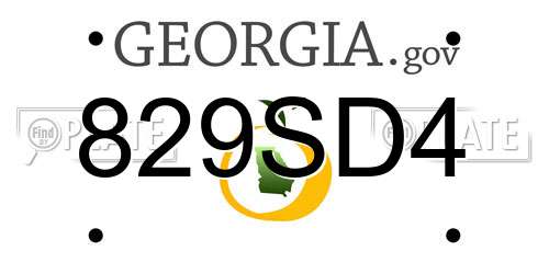829SD4 Georgia License Plate