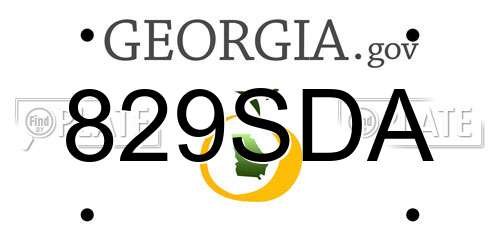 829SDA Georgia License Plate