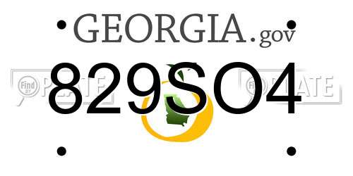 829SO4 Georgia License Plate